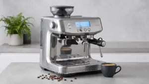 Breville BES878BSS Barista Pro Espresso Machine, Brushed Stainless Steel | Pull barista-qu product view