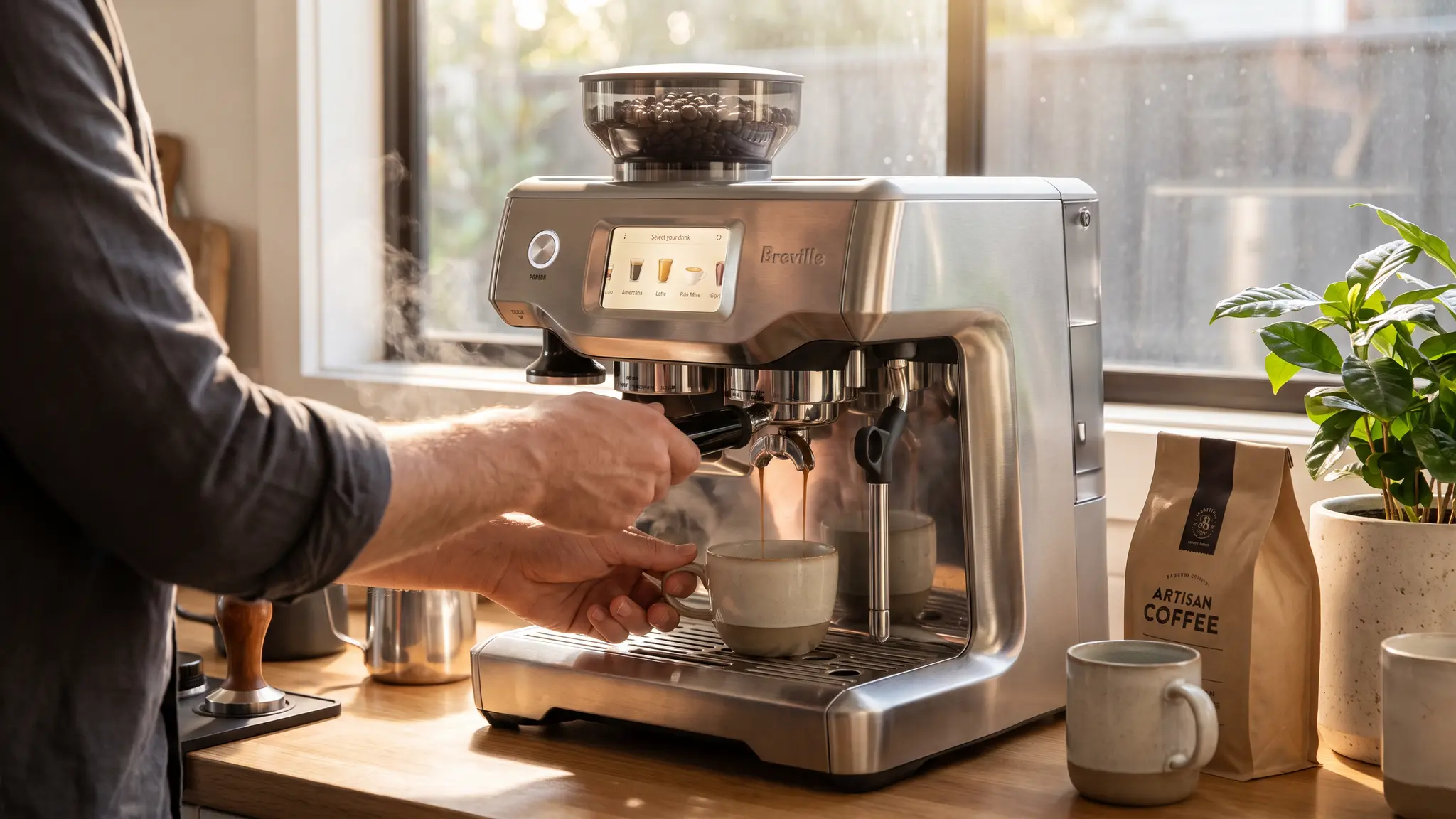 Breville Barista Touch Review 2026 - Touchscreen Milk Workflow 2 Breville Barista Touch coffee workflow
