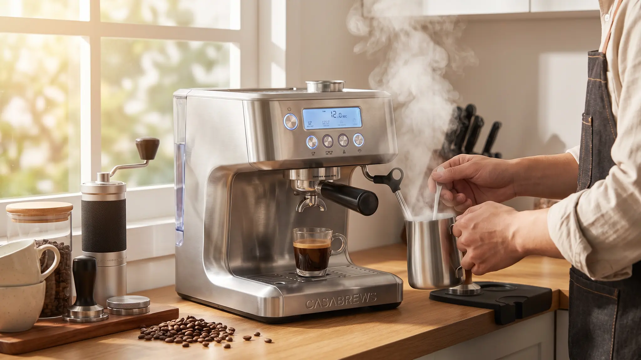 CASABREWS Ultra Espresso Machine coffee workflow