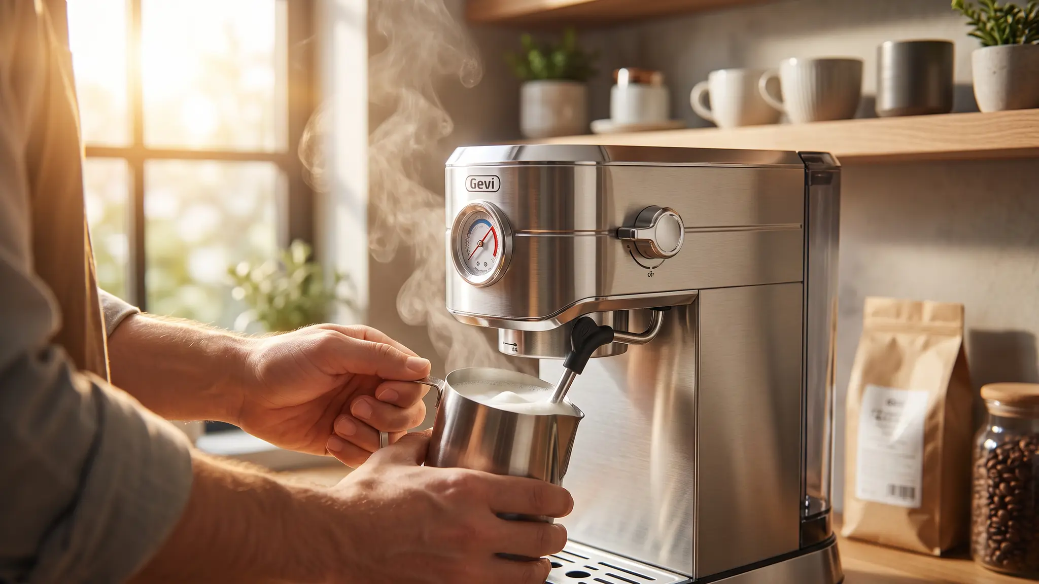 Gevi 20 Bar Compact Espresso Machine coffee workflow