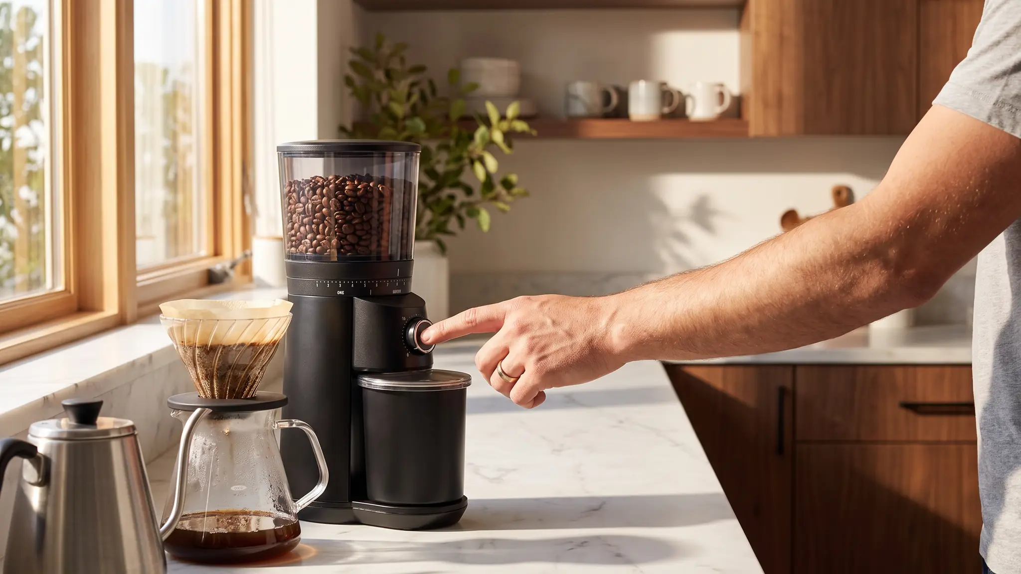 OXO Brew Conical Burr Grinder coffee workflow