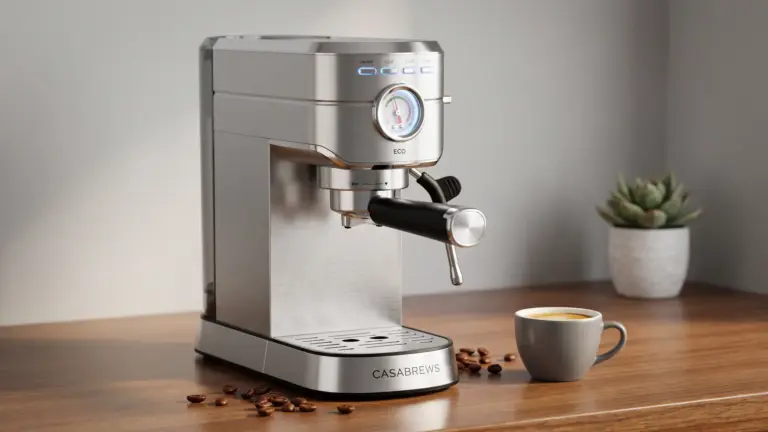 CASABREWS PFAS-Free Espresso Machine Review 2026 - Safe Materials 1 CASABREWS PFAS-Free Espresso Machine with Milk Frother Steam Wand | Non-Toxic, Stainless S product view