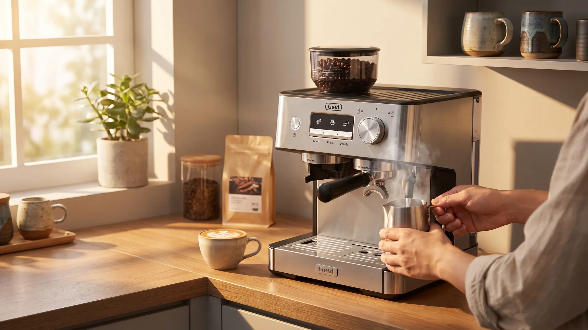 Gevi 20 Bar Espresso Machine coffee workflow
