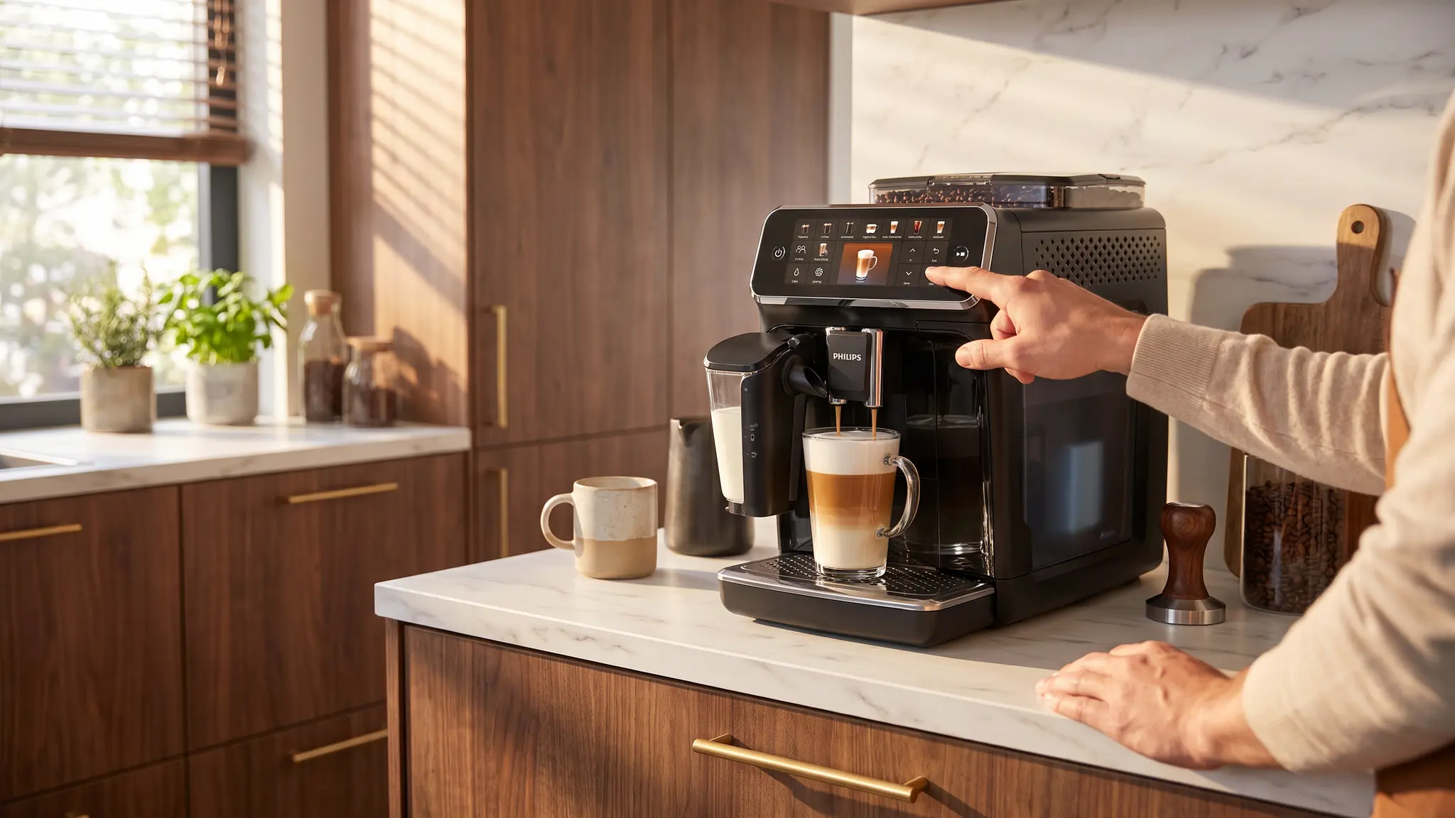 Philips 5500 Series LatteGo coffee workflow